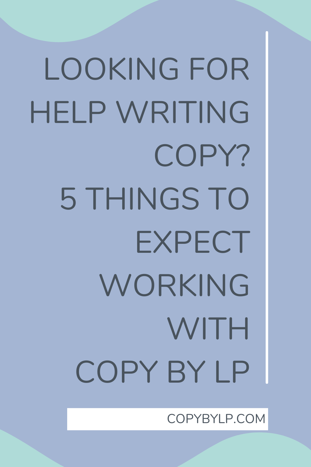 Looking for help writing copy? 5 things to expect working with copy by LP blog title graphic