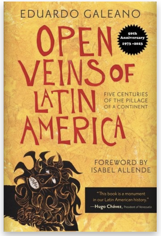 open veins of latin america bookcover screenshot from bookshop.org